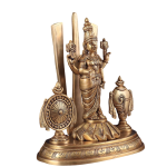 Brass Lord Tirupati Balaji Idol with Shankh Chakra | 14.5" Divine Masterpiece | 9kg Sacred Temple Murti | Traditional Namah Tilak | Jaipurio